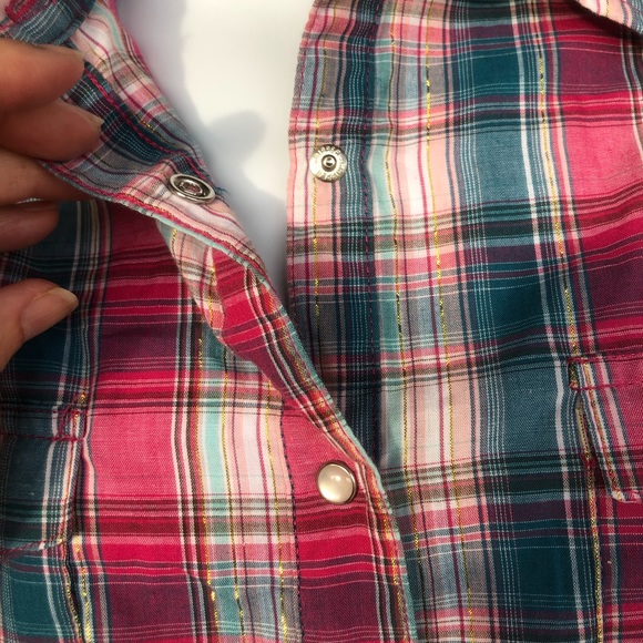 Wrancher by Wrangler plaid snap front long sleeve shirt size Medium - Picture 6 of 7